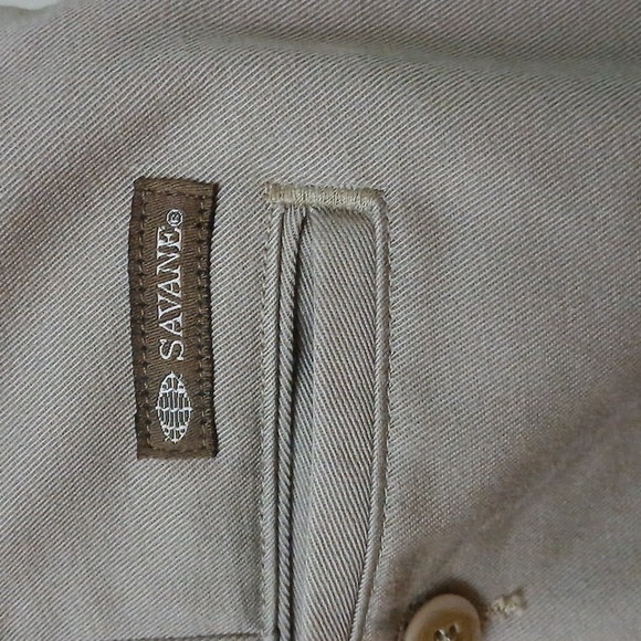 Savane Cotton Khaki Cuffed Business Casual Trousers 36 x 29 - Picture 3 of 4